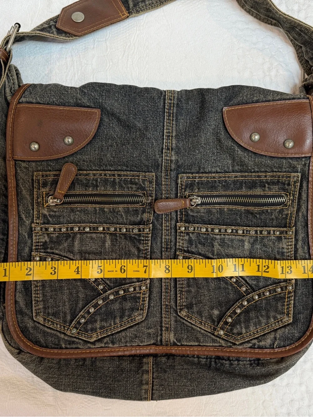 Y2K 90s Denim Jean Purse Bag So Many Pockets and Compartments!